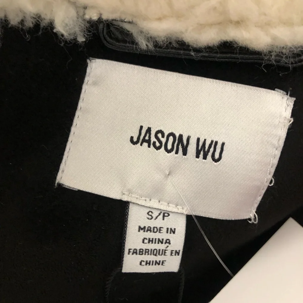 NWT Jason Wu Cream Teddy Jacket with Black Accents - Picture 7 of 9